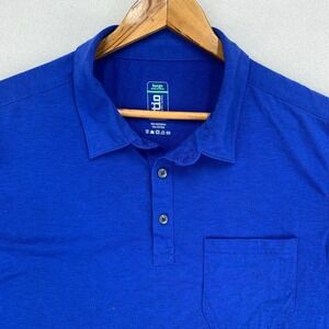 stio Divide Polo Shirt Mens Large Blue Performance Short Sleeve Preppy Casual‎